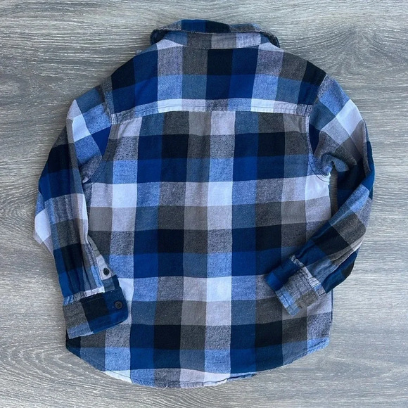 Faded Glory Flannel Plaid Long Sleeve Shirt, blue/grey - Picture 4 of 4